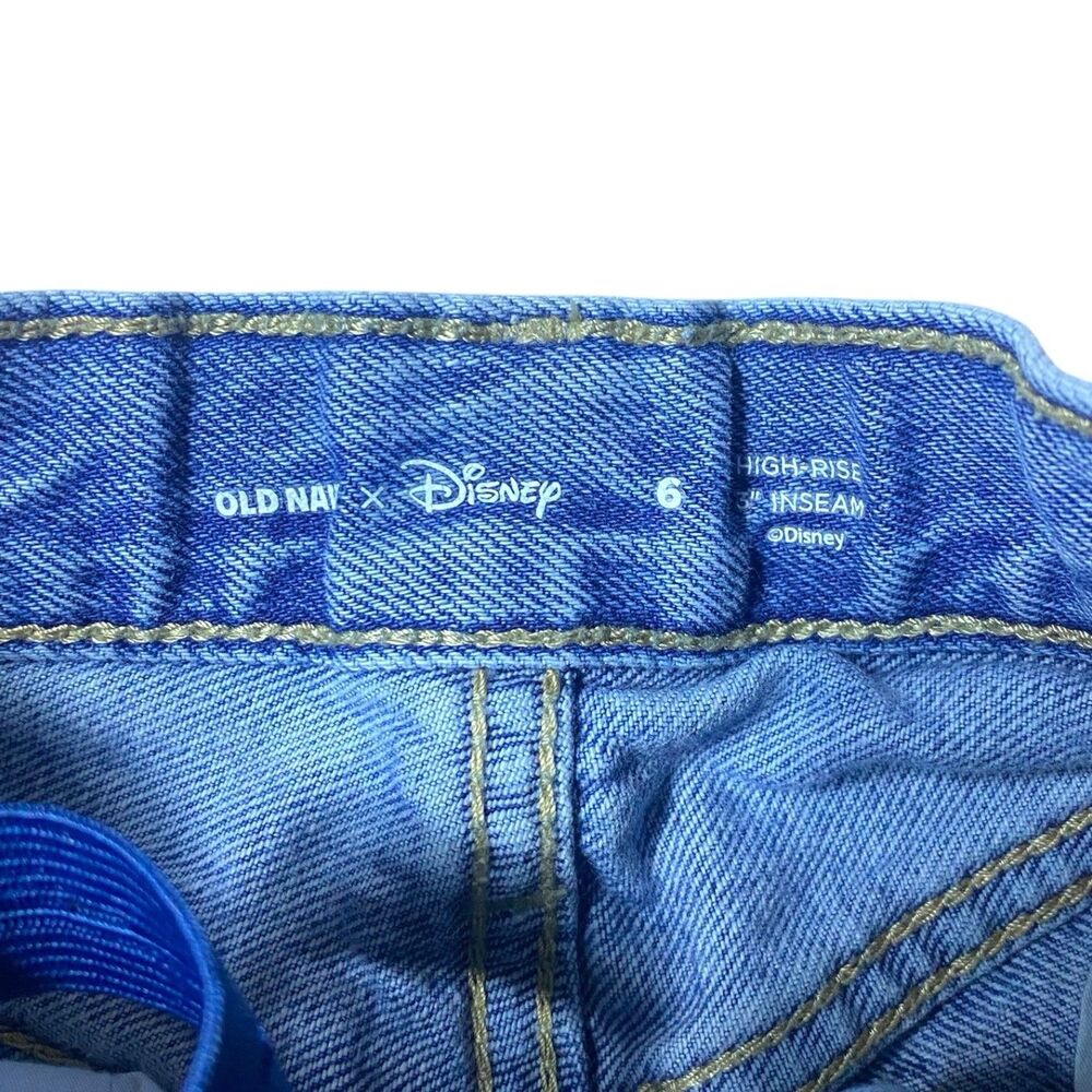 Y2K Minnie Mouse Embroidered Denim Shorts Girls Size 6 Old Navy Summer Blue - Picture 6 of 10